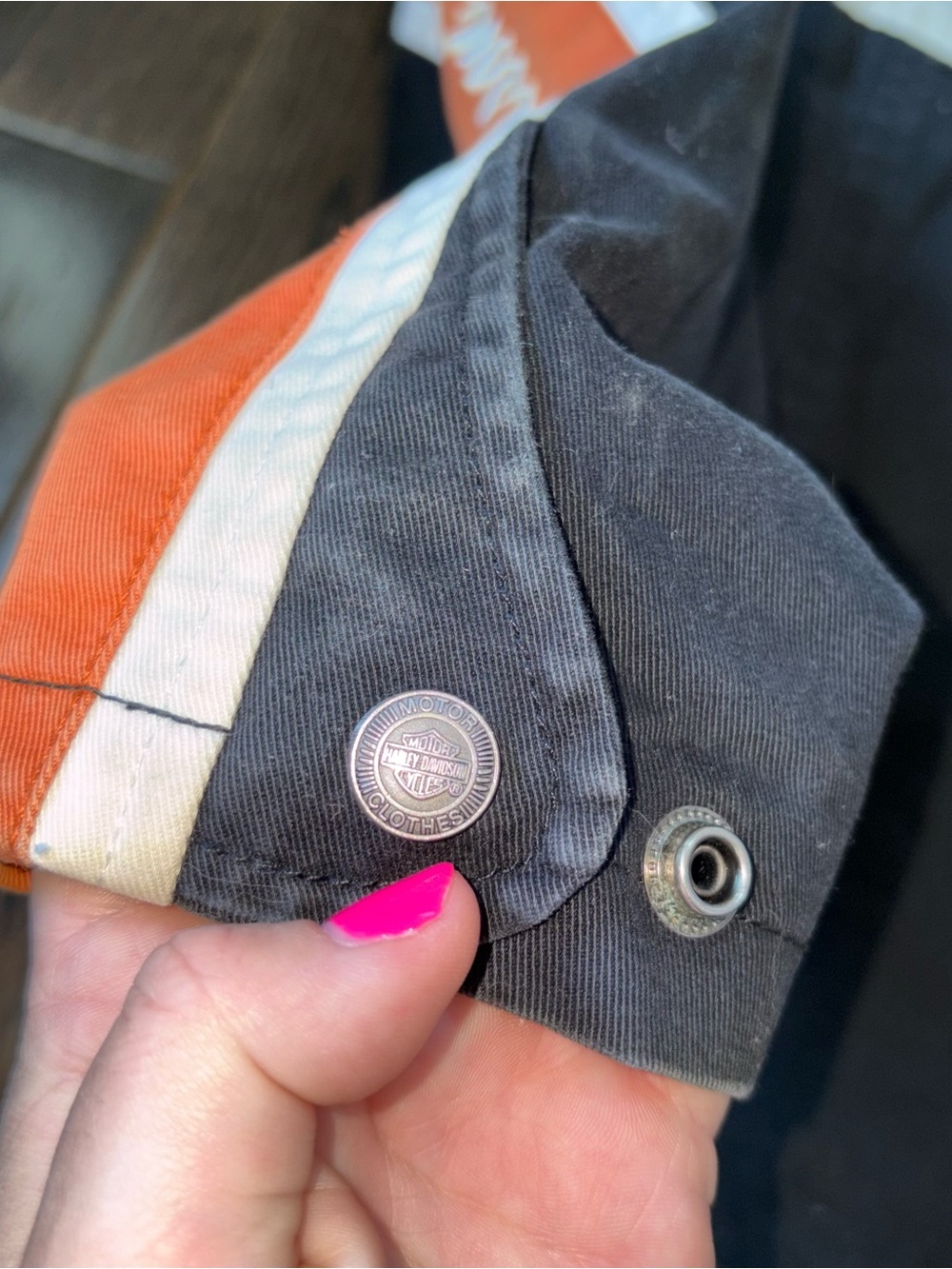 Vintage Harley-Davidson Black, Orange & White Racing Jacket - Picture 8 of 9